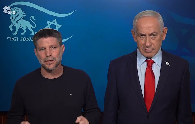 נתניהו וסמוטריץ', בשבוע שעבר. ''פרט לשרים בודדים אין שותפות אמת'' / צילום: צילום מסך יוטיוב