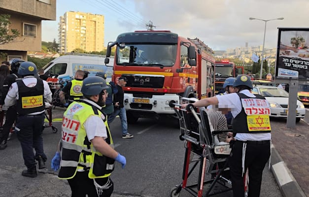 זירת הנפילה בחיפה / צילום: מד''א