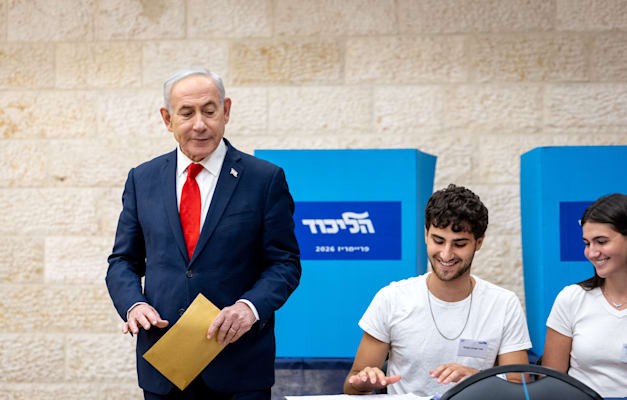 רה''מ בנימין נתניהו בפריימריז הליכוד / צילום: חיים גולדברג/פלאש90