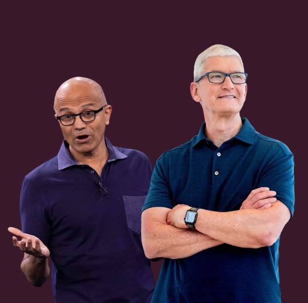 טים קוק וסאטיה נאדלה / צילום: ap