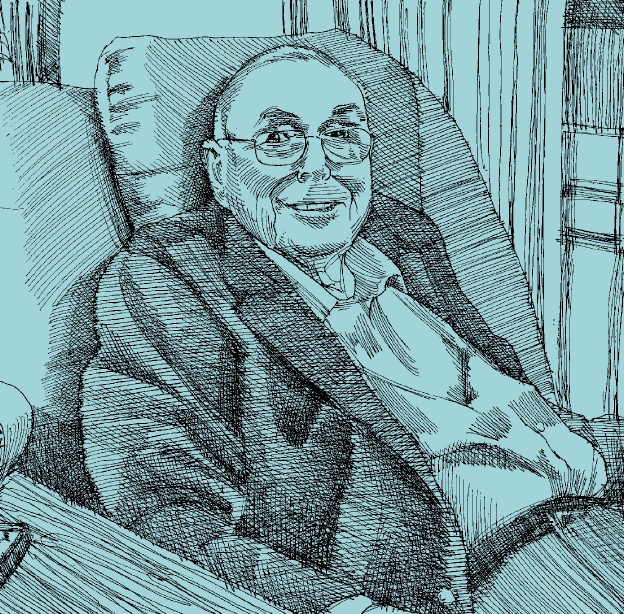 המיליארדר המנוח צ'ארלי מאנגר / איור: גיל ג'יבלי