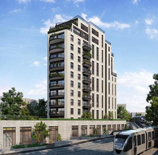 מגדל מגורים ברחוב מקור חיים ירושלים / הדמיה: אסף פרץ מגדל מגורים ברחוב מקור חיים ירושלים / הדמיה: אסף פרץ