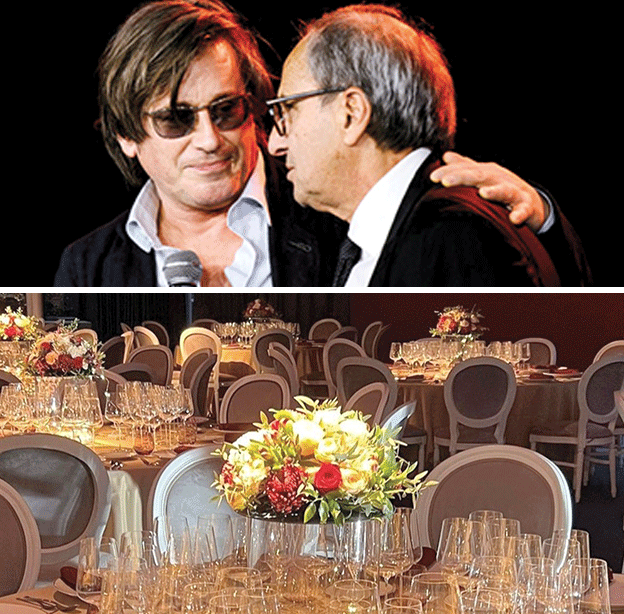 אירוע ''נוצות הזהב'', מייסד האירוע פול אמסלם והזמר הצרפתי תומאס דיטרון. לנער את השיח מאינטרסים / צילום: Paul Bourdel