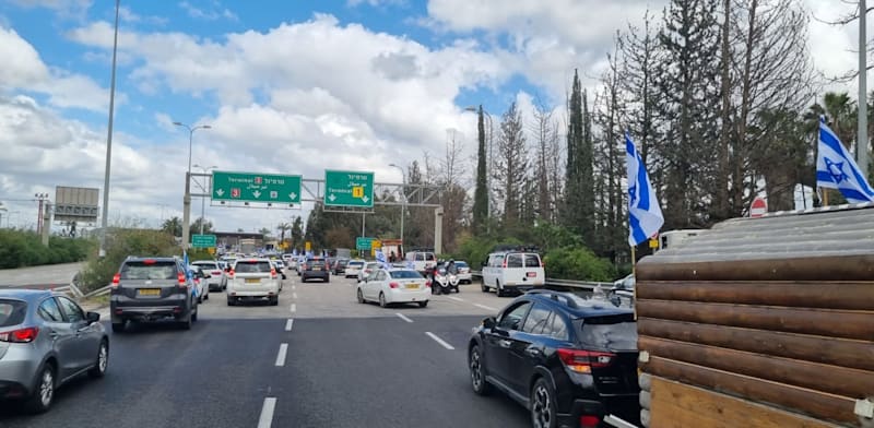 עומסי תנועה בכניסה הדרומית לנתב''ג (ארכיון) / צילום: תמונה פרטית