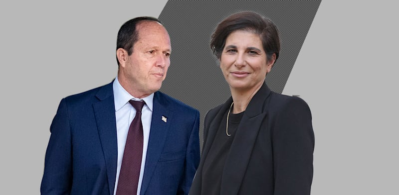 הממונה על התחרות מיכל כהן ושר הכלכלה ניר ברקת / צילום: כדיה לוי, אוליביה פיטוסי - ''הארץ''