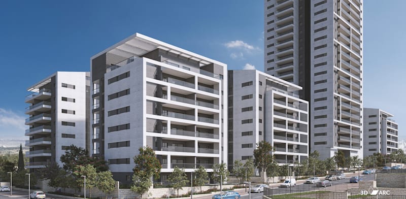 שכונת נאות נבון חיפה / הדמיה: רן צרפתי תכנון: שורץ בסנוסוף אדריכלים