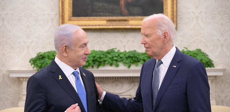 פגישת רה''מ בנימין נתניהו עם נשיא ארה''ב ג'ו ביידן בבית הלבן, יולי האחרון / צילום: עמוס בן גרשום לע''מ
