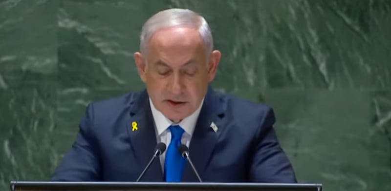 ראש הממשלה בנימין נתניהו באו''ם / צילום: צילום מסך