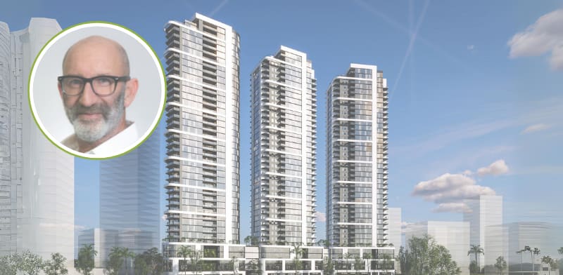 מהנדס עיריית גבעתיים שגיא תמרי והדמייה פרויקט נגה / צילום: הדמיה: SNAPSHOP, צילום: אלירן אביטל