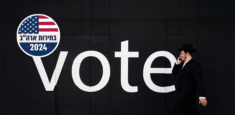 שלט הקורא להצביע, בלוס אנג'לס / צילום: ap, Jae C. Hong