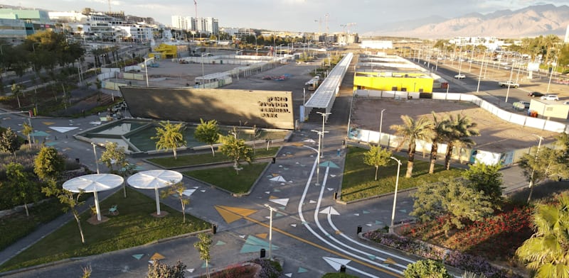 פארק הטרמינל באילת, על חורבות הטרמינל הישן / צילום: אספלט פרינט