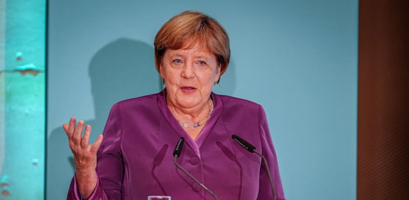 אנגלה מרקל בחגיגות יום הולדתה ה-70 בסוף ספטמבר / צילום: Reuters, Kay Nietfeld