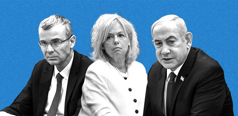 ראש הממשלה בנימין נתניהו, היועמ"שית גלי בהרב-מיארה ושר המשפטים יריב לוין / צילום: מעייף טואף - לע''מ, נועם מושקוביץ - דוברות הכנסת