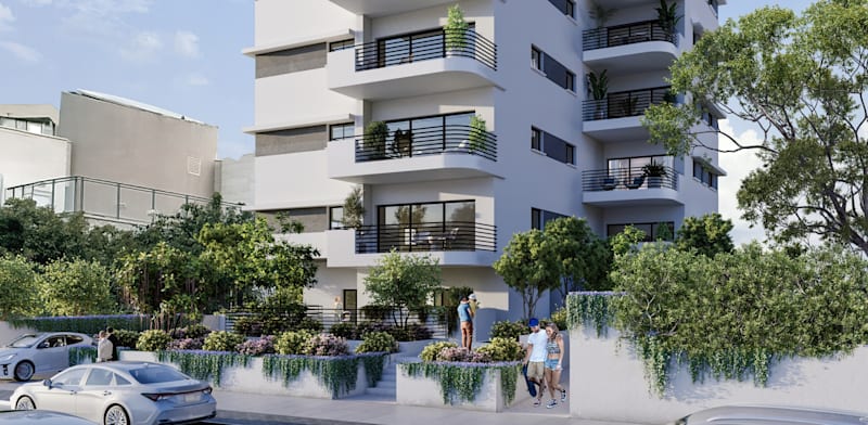הדירה ברחוב הירקון 25 בשכונת שמבור בחיפה / הדמיה: אווא סטודיו