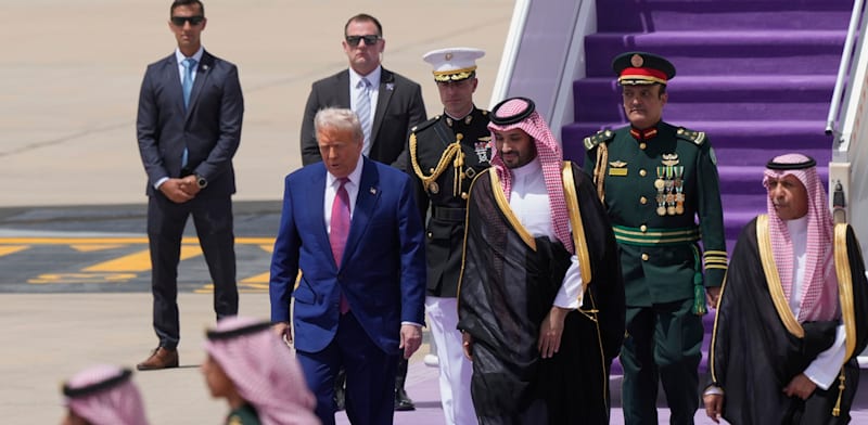 טראמפ מגיע לפגוש את יורש העצר הסעודי, מוחמד בן סלמאן בריאד, היום / צילום: ap, Alex Brandon