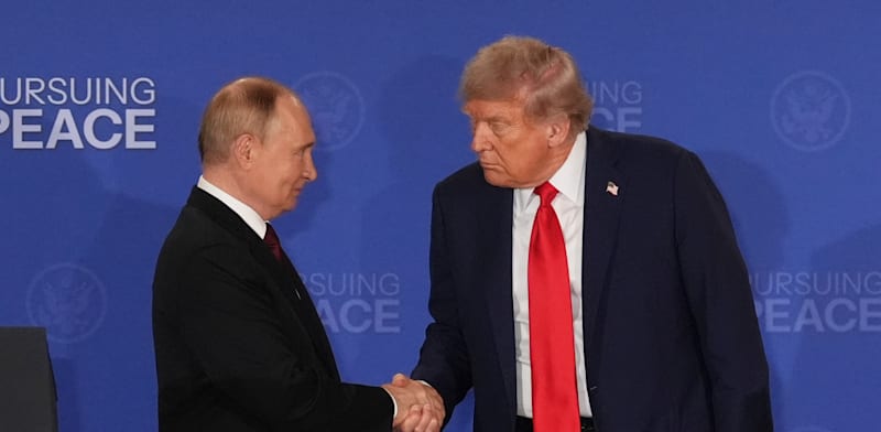 טראמפ ופוטין בפסגת אלסקה / צילום: ap, Jae C. Hong