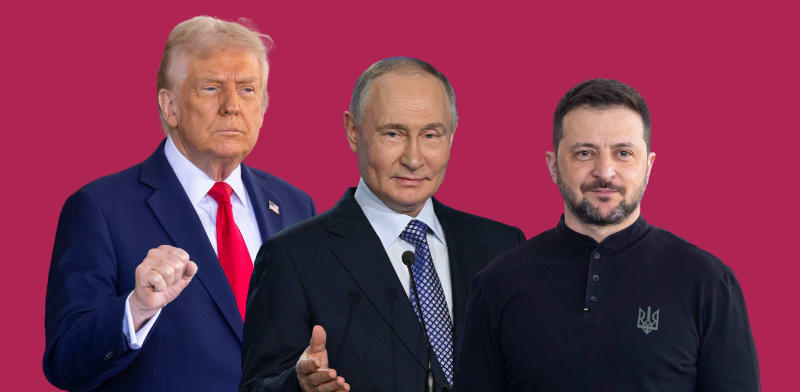 וולודימיר זלנסקי, ולדימיר פוטין ודונלד טראמפ / צילום: Shutterstock
