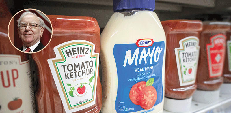 מיונז קראפט וקטשופ היינץ בסופרמרקט בניו יורק (בעיגול: וורן באפט, מאדריכלי המיזוג) / צילום: Shutterstock