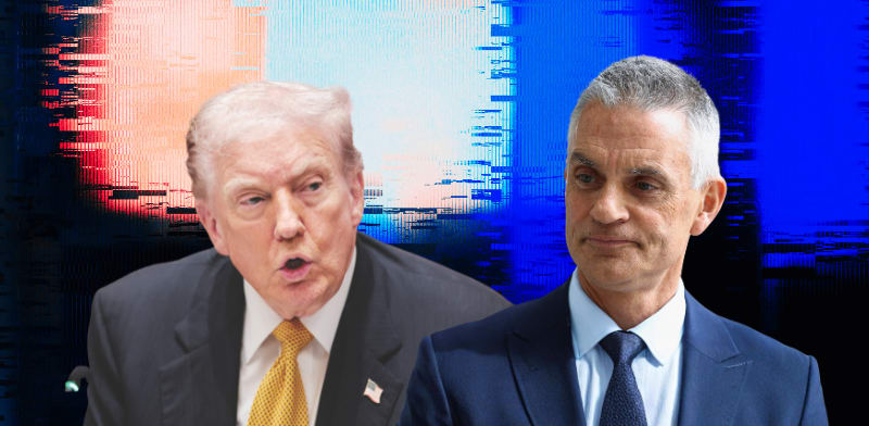 מנכ''ל BBC טים דייווי ונשיא ארה''ב דונלד טראמפ / צילום: Reuters, Jonathan Ernst