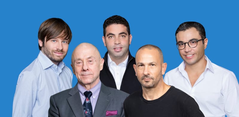 מימין: מייסד ויו"ר אנלייט גלעד יעבץ; מייסדי פאגאיה: אביטל פרדו, יהב יולזרי וגל קרובינר, ומנכ"ל טאואר ראסל אלוואנגר / צילום: ענבל מרמרי, טל שחר, רועי פרי