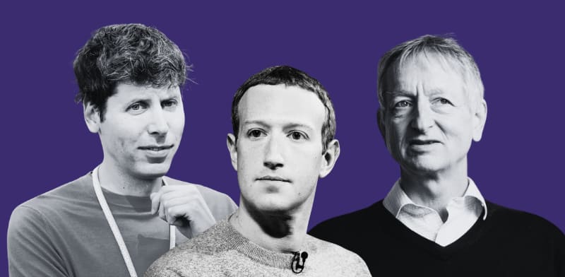 ג'פרי הינטון, מארק צוקרברג, סם אלטמן / צילום: ap