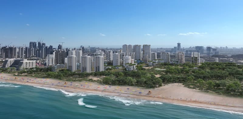 שכונת פארק הים שתוקם בשטח ''מטווח 24'' במערב ראשון לציון / הדמיה: עיריית ראשון לציון