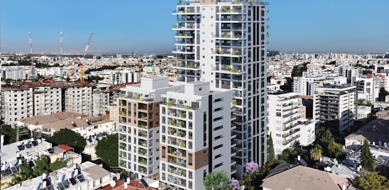 הדמיית הפרויקט ברזיאל, רמת גן. הזמן עבד נגדה / צילום: מתוך אתר קרדן נדל''ן