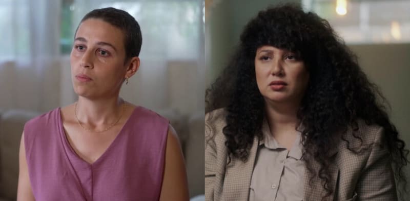 מימין: שי-לי עטרי ונעמה שחר / צילום: מתוך חשיפה עם חיים אתגר - ערוץ 12, "אולפן שישי" של חדשות 12