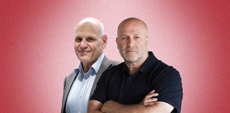 חן גולן מנכ''ל נקסט ויזן, בצלאל (בוצי) מכליס, מנכ''ל אלביט / צילום: רמי זרנגר, שלומי יוסף