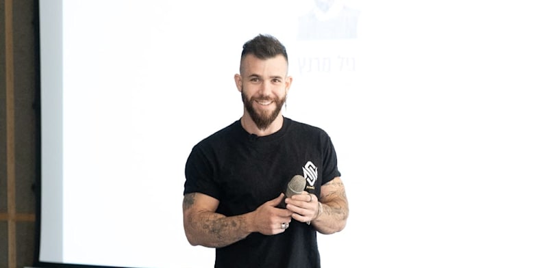 גיל מרנץ, יזם זוכה נינג'ה ישראל, בוועידת ישראל לנדל''ן / צילום: מיכל מוסלר