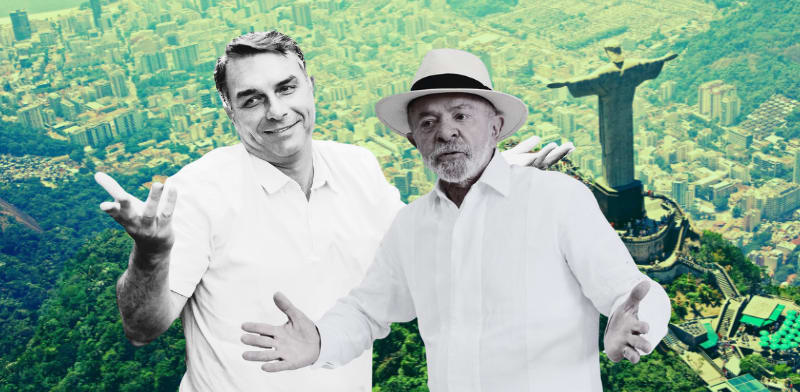 מימין: לואיז אינסיו לולה דה סילבה ופלאביו בולסונרו / צילום: ap, Andre Penner, Lucas Landau