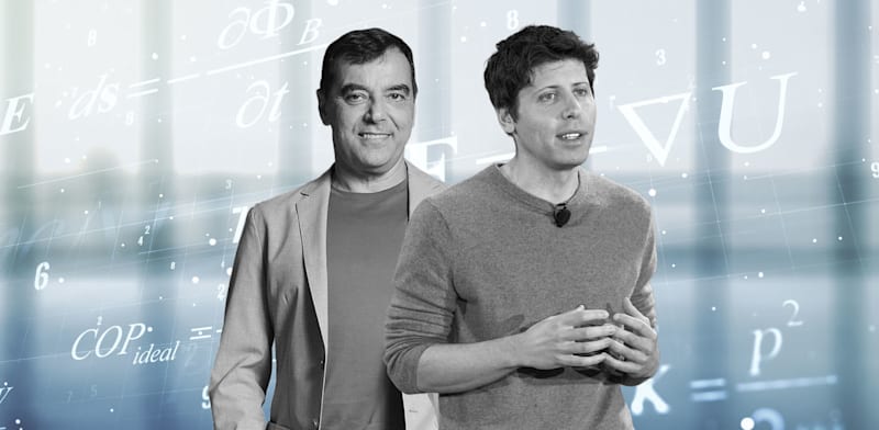אמנון שעשוע, מנכ''ל doubleAI; סם אלטמן, מנכ''ל OpenAI / צילום: איל יצהר, AP - Stephen Brashear