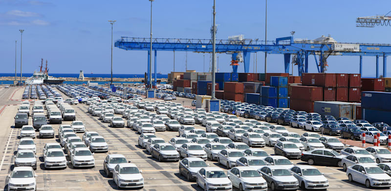 New cars at Haifa Port  credit: Shutterstock