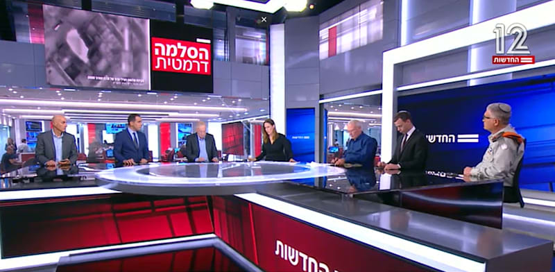 "אולפן המהדורה המרכזית של חדשות 12 / צילום: חדשות 12"
