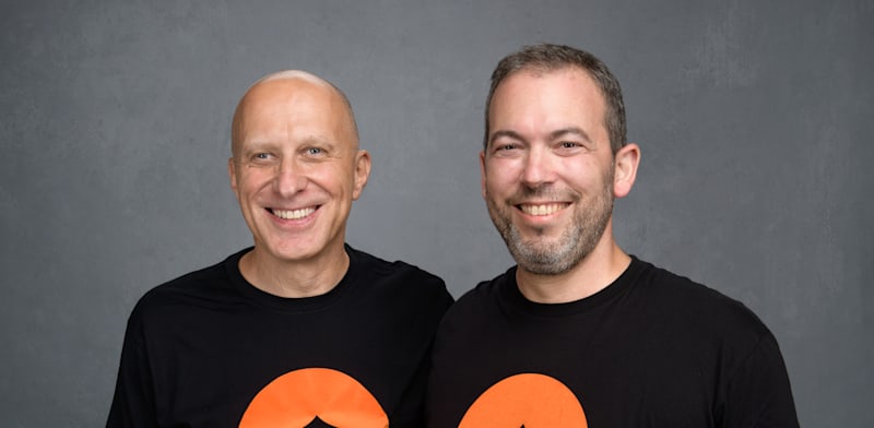 Outbrain joint CEOs David Kostman and Yaron Galai  credit: Noam Galai