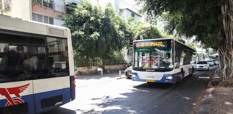 Dan buses on Reines Street, Tel Aviv  credit: Cadya Levy