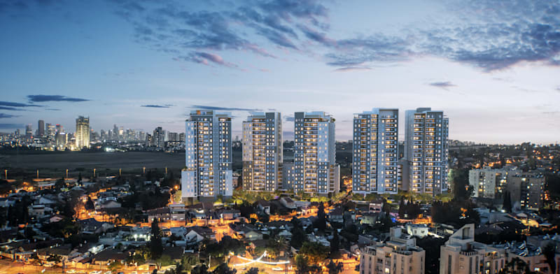 פרויקט מתחם אילת של אאורה ברמת השרון / הדמיה: 3dvision ltd טרי די ויז'ן בע''מ