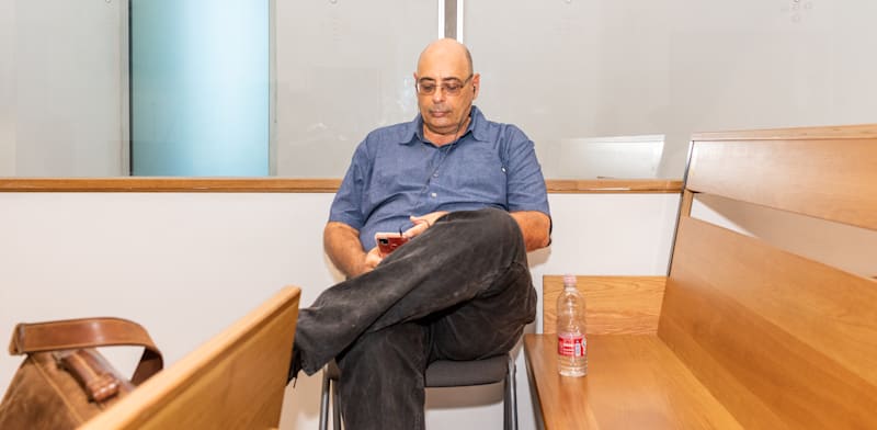 "אביב טלמור בדיון בבית המשפט בפרשת יוטרייד / צילום: יוסי כהן"