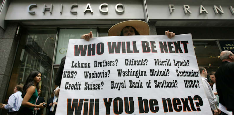 משרדי ליהמן ברדרס בניו יורק, ב־2008 / צילום: Associated Press, Mary Altaffer