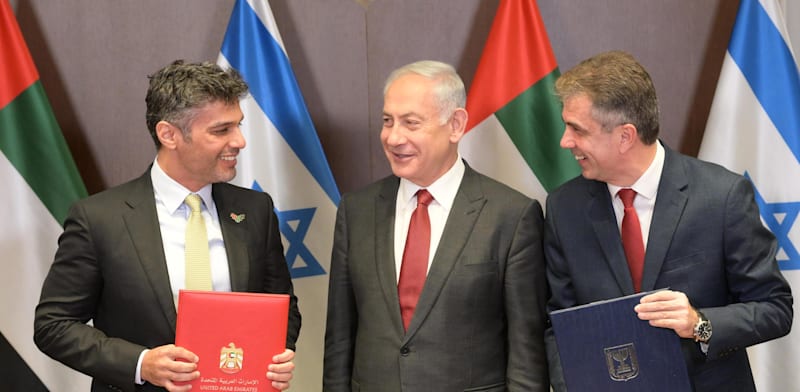 "ראש הממשלה בנימין נתניהו בחתימת הסכם מכס עם איחוד האמירויות הערביות / צילום: עמוס בן גרשום, לע''מ"