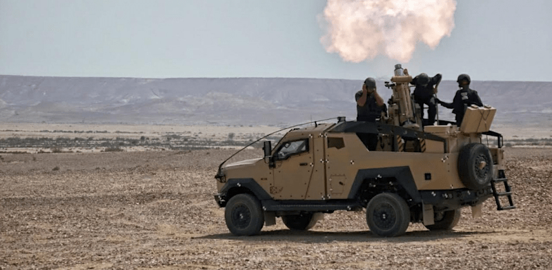 Elbit mobile mortar shell launching system credit: Elbit Systems