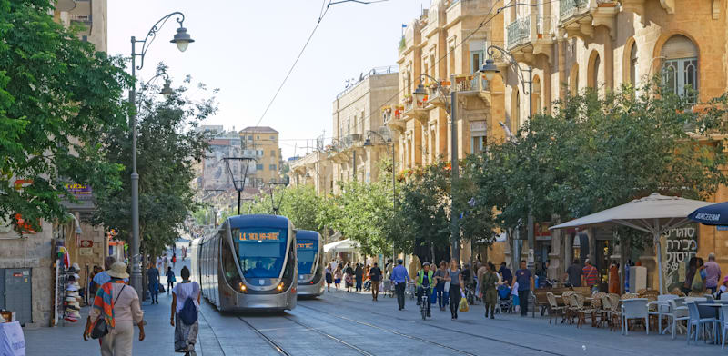 Tren ligero de la Línea Roja de Jerusalén Crédito: Shutterstock