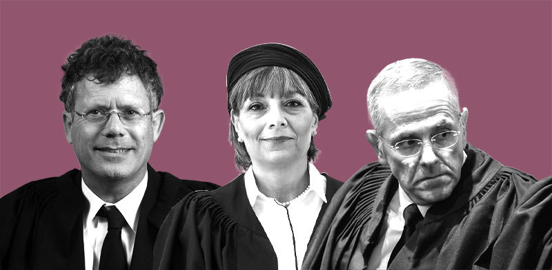 שופטי העליון דוד מינץ, יעל וילנר ויצחק עמית. הסכימו פה-אחד / צילומים: רפי קוץ, דוברות הרשות השופטת