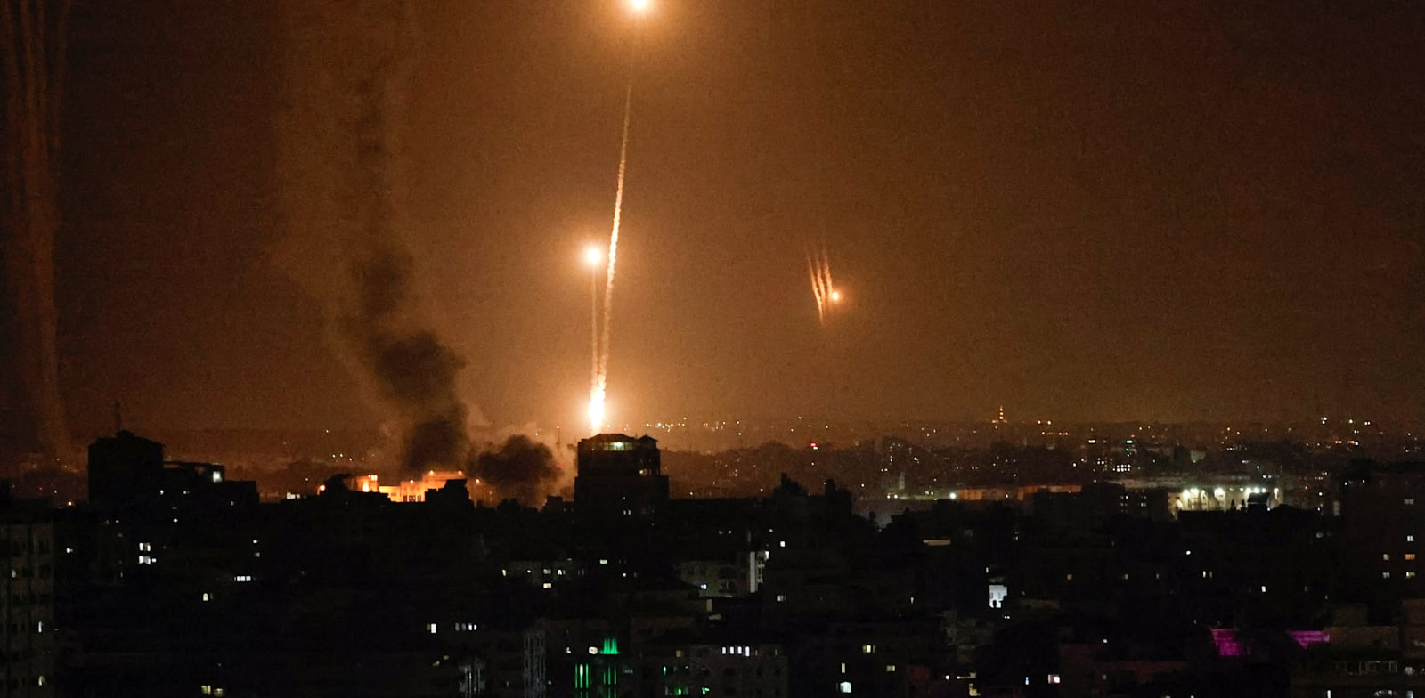 Rocket fire from Gaza Strip into Israel  credit: Reuters/Mohammed Salem