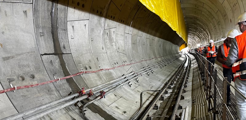 "עבודות על הקו הירוק של הרכבת הקלה בגוש דן / צילום: בר לביא"