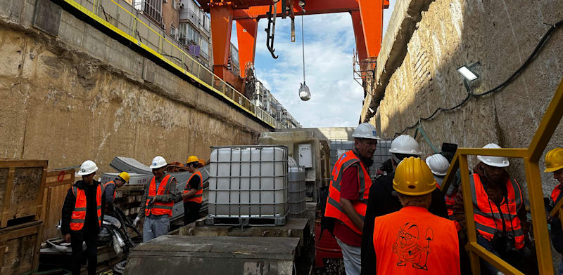 Crédito de las obras del tren ligero de Tel Aviv: Bar Lavi