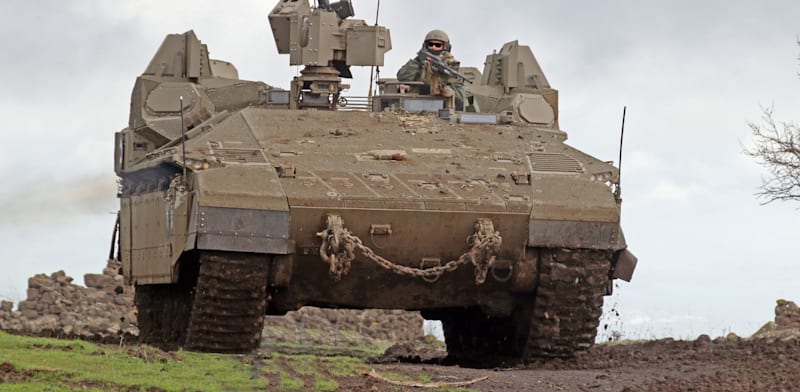 Trophy protection system installed on Israeli tank credit: Rafael spokesperson