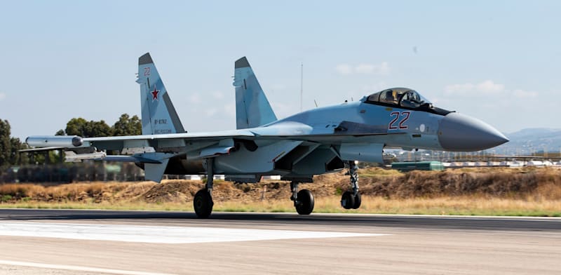 "מטוס קרב מדגם סוחוי 35 / צילום: ap, Alexander Zemlianichenko"