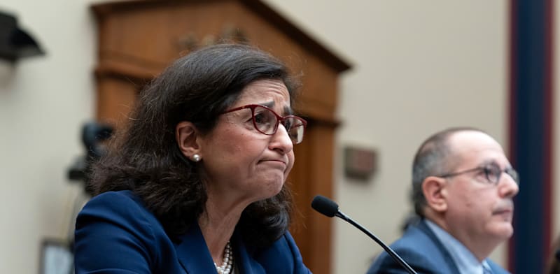 "נשיאת האוניברסיטה, מוניש שאפיק, בהצהרתה בקונגרס / צילום: ap, Jose Luis Magana"