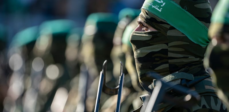 "פעילי ארגון הטרור חמאס / צילום: Associated Press, John Minchillo"